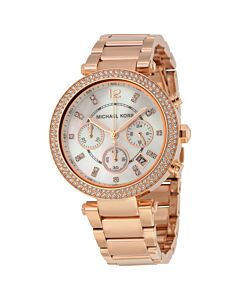 Women's Parker Chronograph Stainless Steel Mother of Pearl Dial Watch
