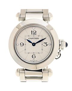 Women's Pasha De Cartier Stainless Steel Silver Grey Dial Watch