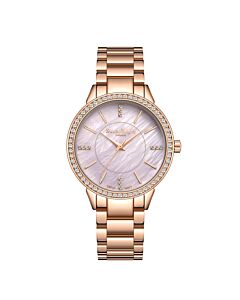 Women's Pearlescent Stainless Steel Mother of Pearl Dial Watch