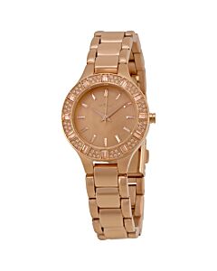 Women's Pink Crystal Pink MOP Dial Rose Gold Tone Ion Plated Stainless Steel