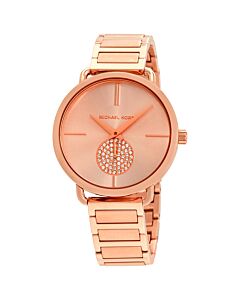 Women's Portia Stainless Steel Rose Dial Watch