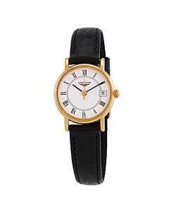 Women's Presence Leather White Dial Watch