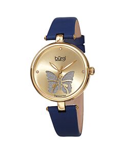 Women's Smooth Leather Gold Tone Dial
