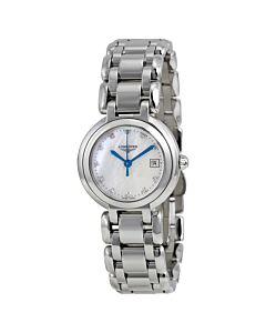 Women's PrimaLuna Stainless Steel White Mother of Pearl Dial