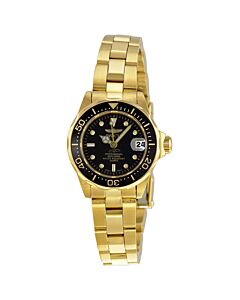 Women's Pro Diver 18K Gold Plated Steel Black Dial