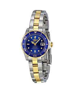 Women's Pro Diver Two-Tone 18k Gold Plated Stainless Steel Black Dial