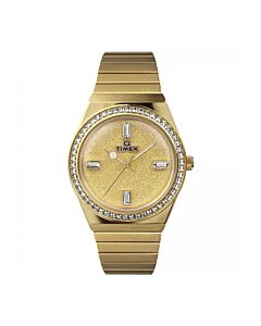 Women's Q Timex Stainless Steel Gold-tone Dial Watch