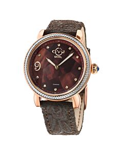 Women's Ravenna Floral Leather Mother of Pearl Dial Watch