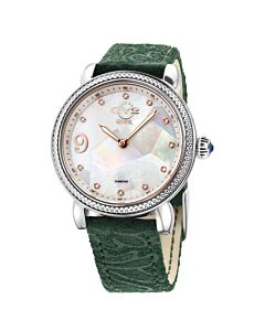 Women's Ravenna Floral Suede Mother of Pearl Dial Watch