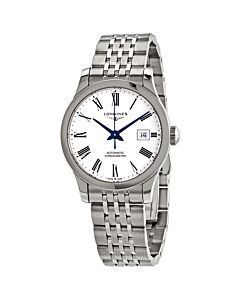 Women's Record Stainless Steel White Matte Dial Watch