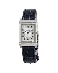 Women's Reverso Classic Alligator Leather Silver Reverso Dial Watch
