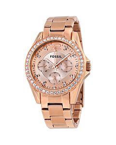 Women's Riley White Crystal Rose Dial Rose Gold Tone Ion Plated Stainless Steel