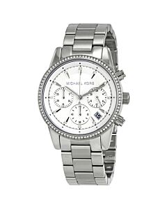 Women's Ritz Chronograph Stainless Steel White Dial Watch
