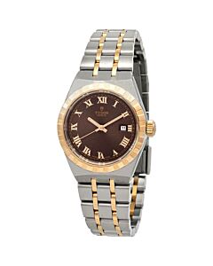 Women's Royal Stainless Steel & 18k Yellow Gold Brown Dial Watch