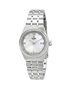 Women's Royal Stainless Steel White Mother of Pearl Dial Watch