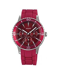 Women's Rubber Red Dial Watch