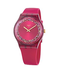 Women's Ruby Rings Silicone Red (Glitter Ring) Dial Watch