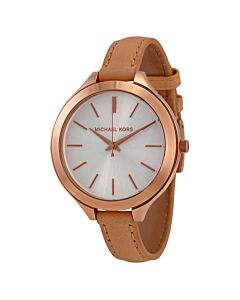 Women's Runway Leather Silver Dial Watch