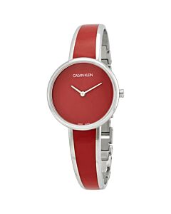 Women's Seduce Stainless Steel with a Red Resin Inlay Red Dial Watch