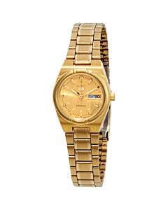 Women's Seiko 5 Stainless Steel Gold-Tone Dial Watch