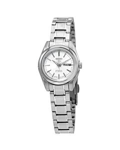 Women's Seiko 5 Stainless Steel Silver Dial Watch