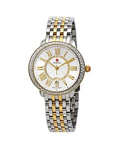 Women's Serein Stainless Steel Silver White Sunray (Diamond-set) Dial Watch