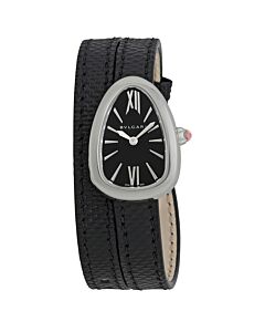 Women's Serpenti (Karung) Leather (Double Wrap) Black Dial Watch