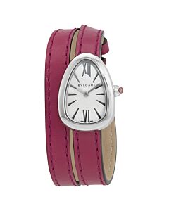 Women's Serpenti (Karung) Leather (Double Wrap) White Dial Watch