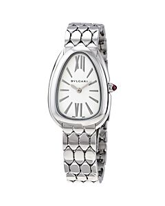 Women's Serpenti Seduttori Stainless Steel White Silver Opaline Dial Watch