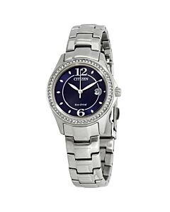 Women's Silhouette Crystal Stainless Steel Blue Dial
