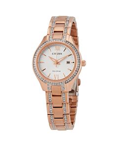 Womens-Silhouette-Crystal-Stainless-Steel-Silver-Dial-Watch