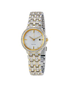 Women's Silhouette Crystal Stainless Steel Silver Dial