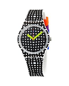 Women's Sixtease Silicone Black and White Dial Watch