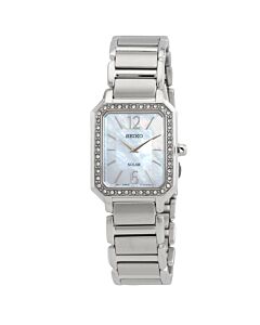 Women's Solar Stainless Steel Mother of Pearl Dial Watch