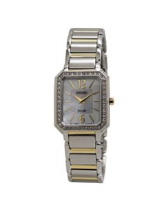 Women's solar Stainless Steel Mother of Pearl Dial Watch