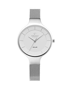Women's Solar Stainless Steel Silver-tone Dial Watch