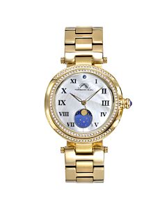Women's South Sea Crystal Moon Stainless Steel Mother of Pearl Dial Watch