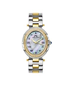 Women's South Sea Oval Crystal Stainless Steel Mother of Pearl Dial Watch