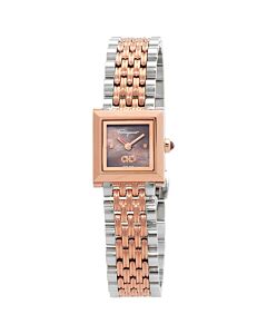 Women's Square Stainless Steel Brown Dial Watch
