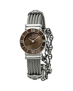 Women's St. Tropez Stainless Steel Brown Mother of Pearl Dial