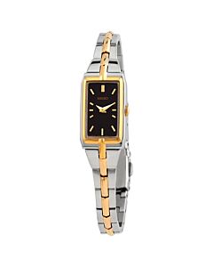Womens-Stainless-Steel-Black-Dial-Watch