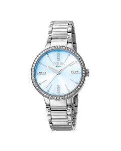 Women's Stainless Steel Blue Mother of Pearl Dial