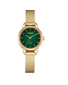 Women's Stainless Steel Green Dial Watch