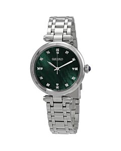 Women's Diamond Collection Stainless Steel Green Mother of Pearl Dial Watch