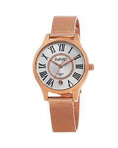 Women's Rose-Tone Stainless Steel White Dial