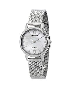 Women's Stainless Steel Mesh White Dial Watch