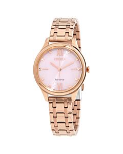 Womens-Stainless-Steel-Pink-Dial-Watch