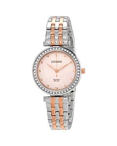 Women's Stainless Steel Pink Dial Watch