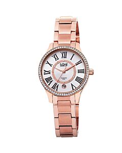 Women's Rose-Tone Stainless Steel Silver-Tone Dial