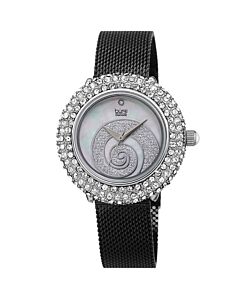 Women's Stainless Steel Mesh White (Glitter Swirl) Dial Watch